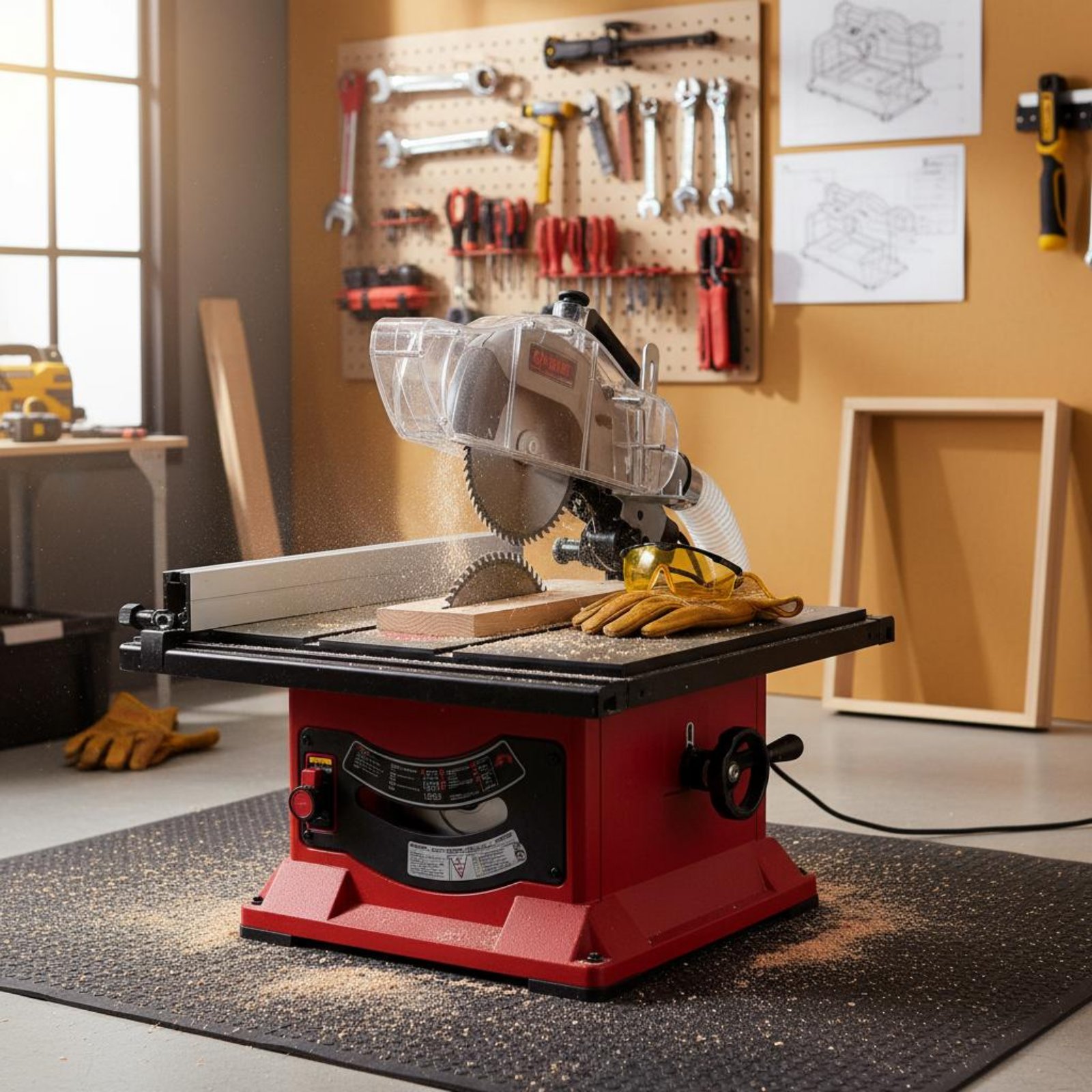 Power Tools Vacuum - 테이블쏘 먼지 가드 투명 투명 톱날