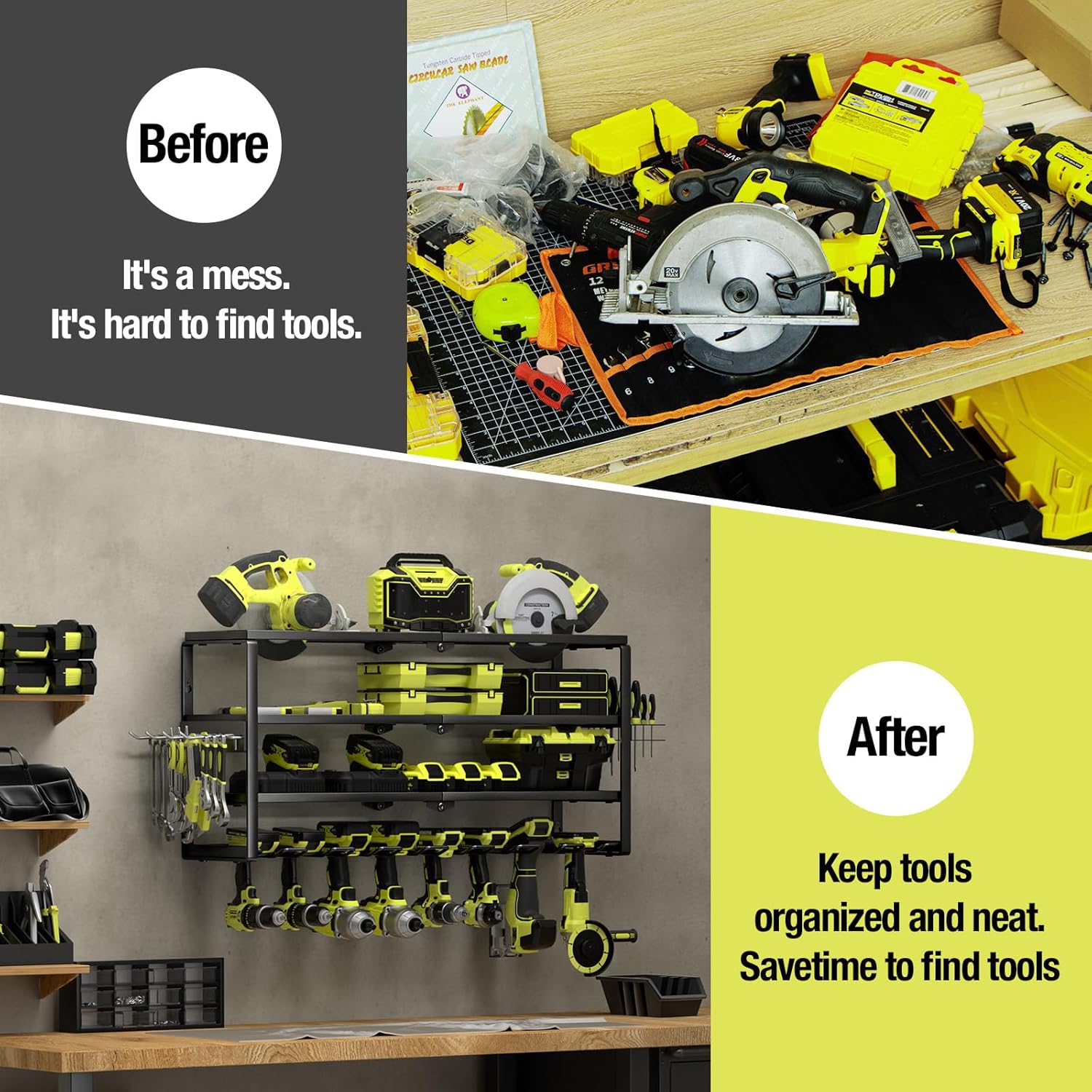 4단 벽걸이형 전동공구 정리대(충전 스테이션 포함),  - Power Tools Toolstation 리뷰 및 가격